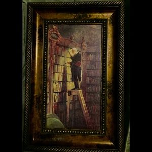 “THE LIBRARIAN”. Exquisite wall art. Formally in my library. Excellent condition